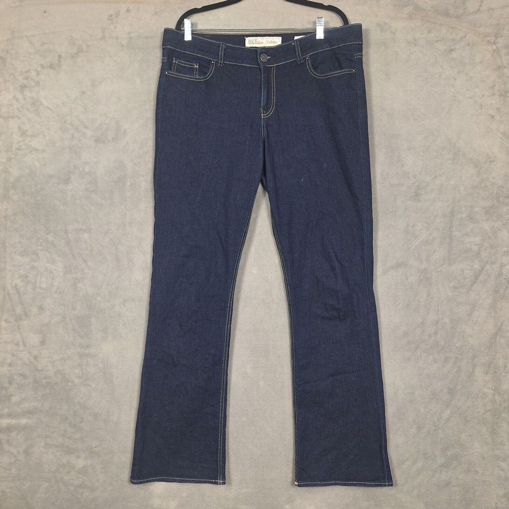 BKE Buckle Dakota Jeans Womens 34L (37x33)‎ Bootcut dark wash Stretch Denim blue